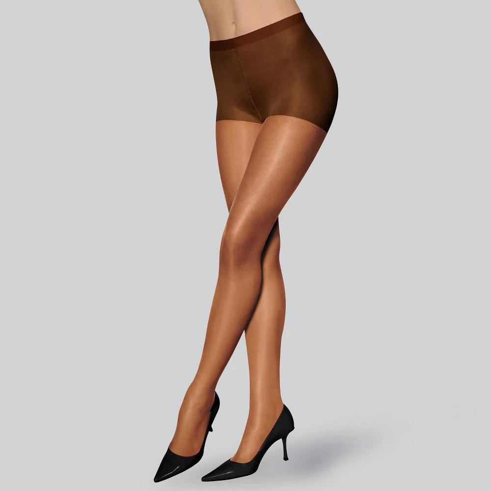 L'eggs Sheer Energy Women's Control Top 2pk Pantyhose - Suntan A: High Waisted, Solid Knit, Size A Product Image