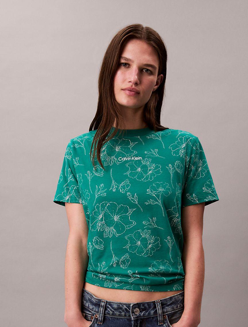 Allover Floral Logo Graphic Classic T-Shirt  Product Image