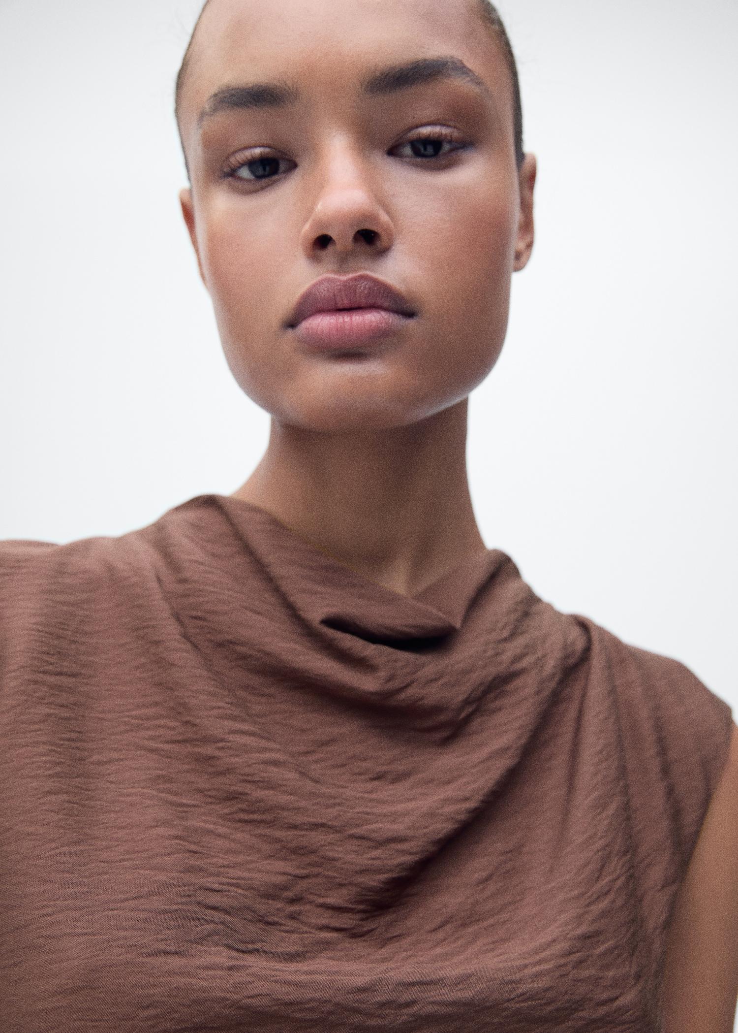 Draped textured dress - Women | MANGO USA Product Image