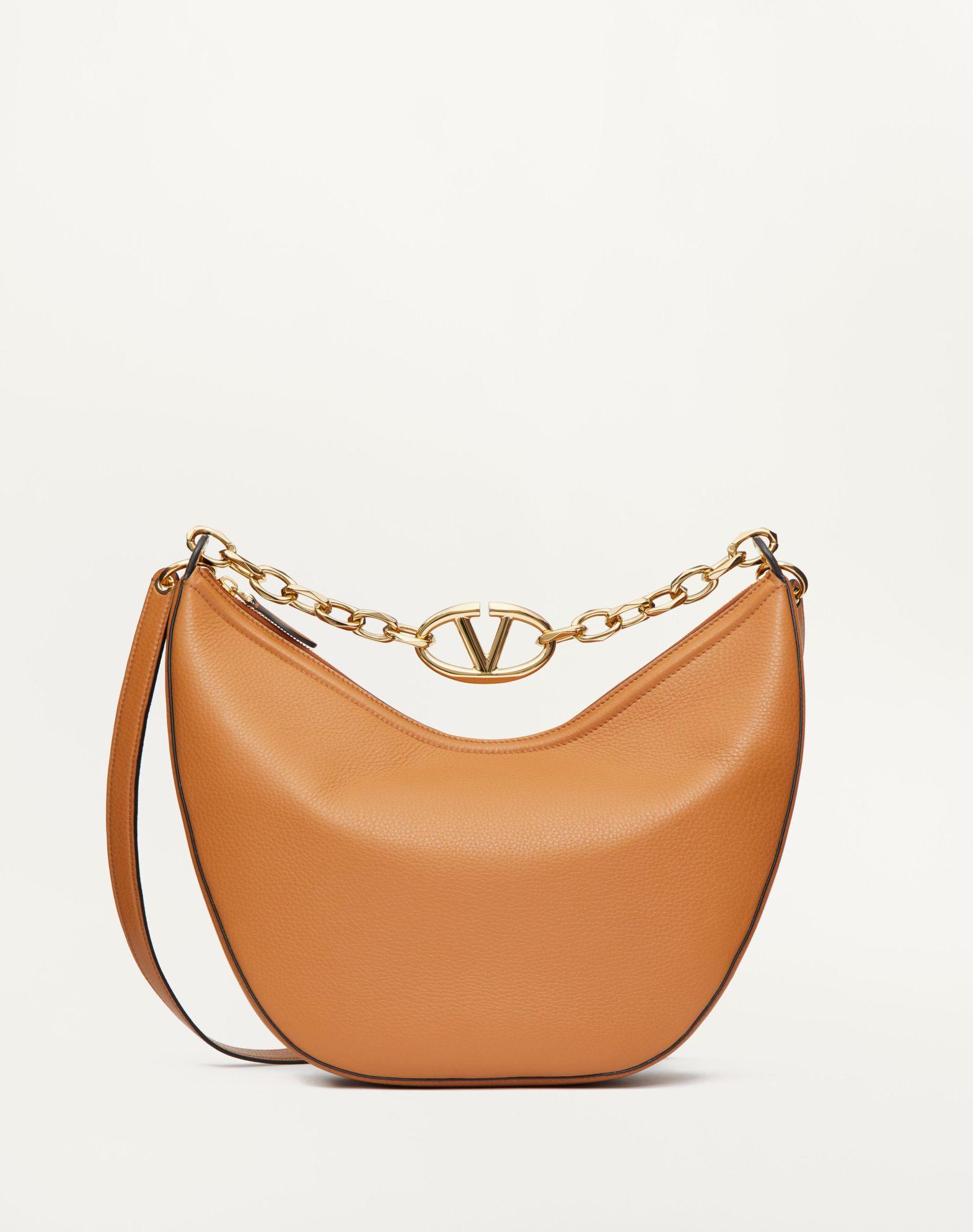 Vlogo Moon Medium Grainy Calfskin Hobo Bag With Chain Product Image