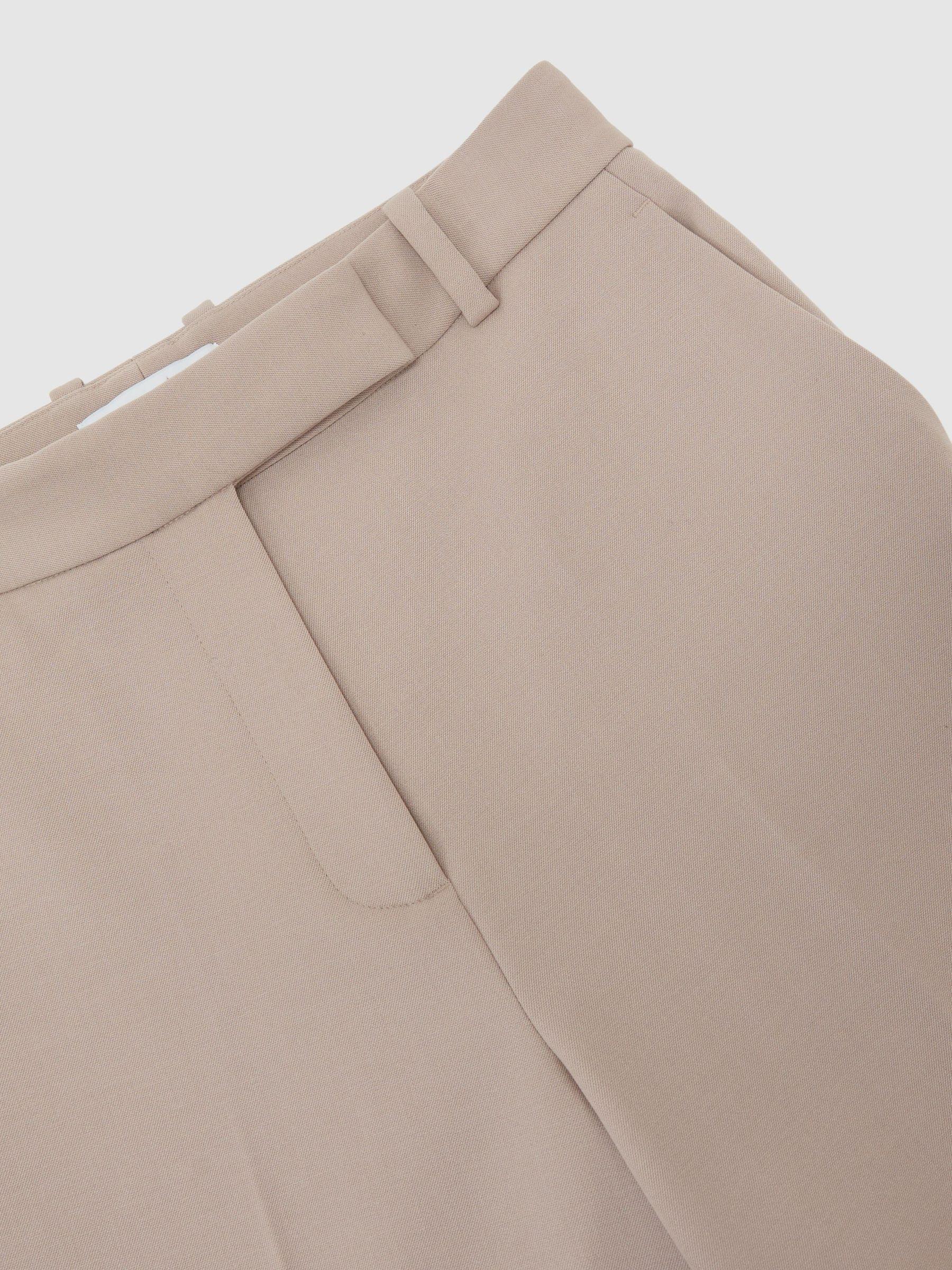 Petite Linen-Blend Textured Wide-Leg Trousers in Neutral Product Image
