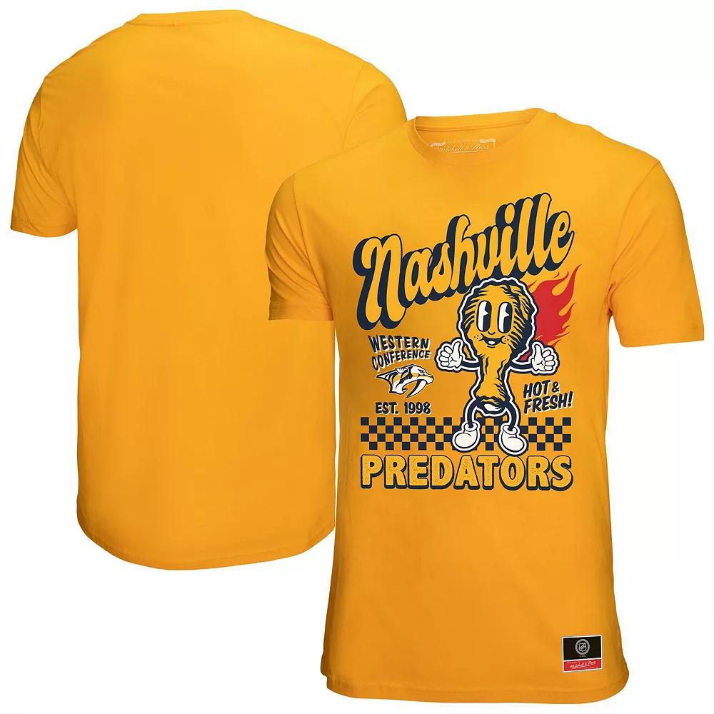 Men's Mitchell & Ness Gold Nashville Predators Local Food T-Shirt, Size: 2XL, Pdt Gold Product Image