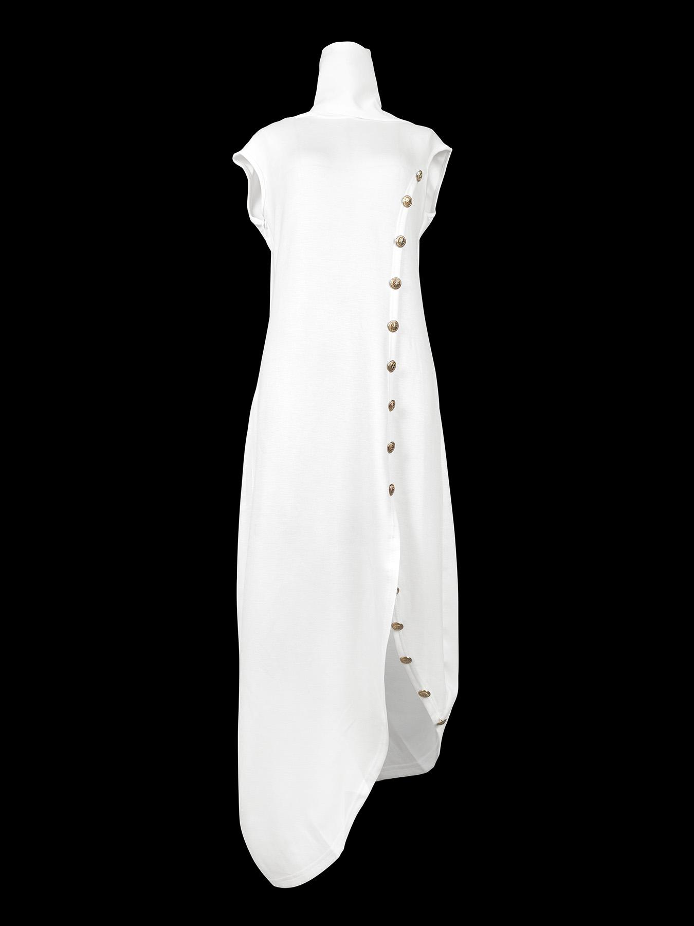 Loose Sleeveless Solid Color Split-side Shawl Collar Maxi Dresses Product Image