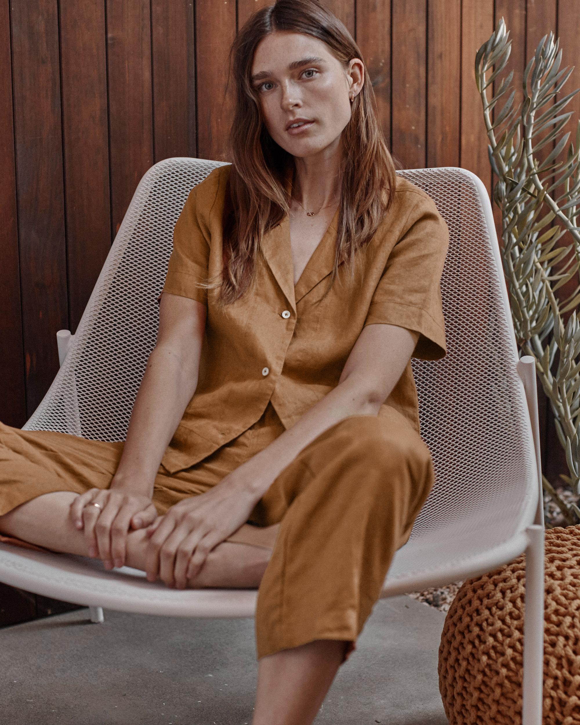 Quince | Women's 100% European Linen Short Sleeve Shirt Size XS Product Image