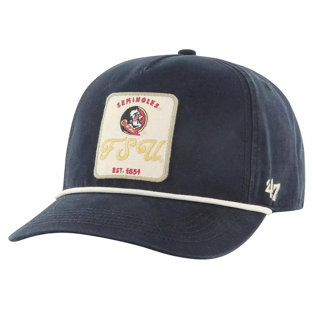Men's '47 Black Florida State Seminoles Pitstop Hitch Rope Adjustable Hat Product Image