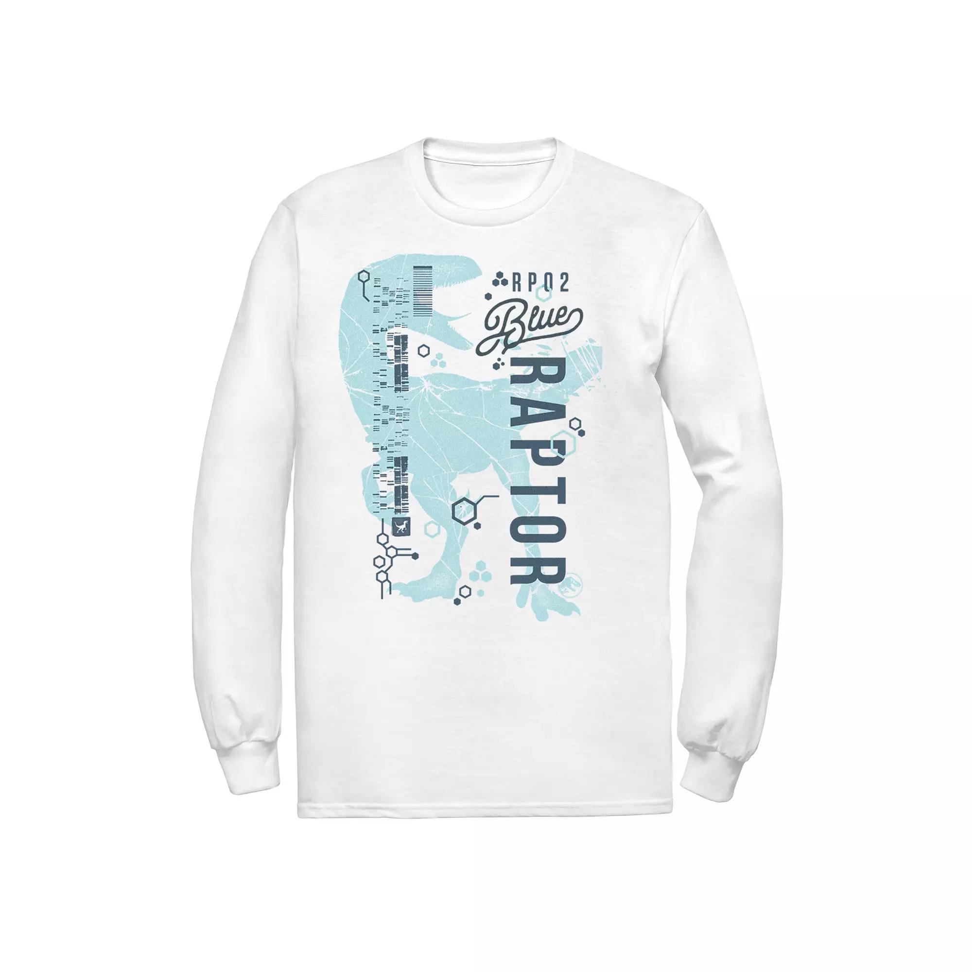 Men's Jurassic World Two Blue Raptor DNA Code Silhouette Tee,  Product Image