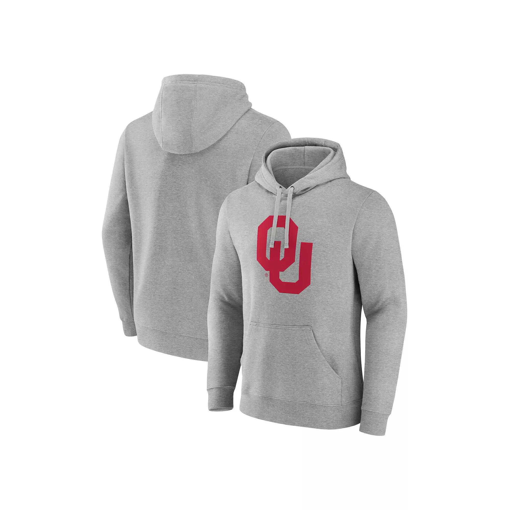 Men's Fanatics Gray Oklahoma Sooners Primary Logo Pullover Hoodie, Size: Medium, Grey Product Image