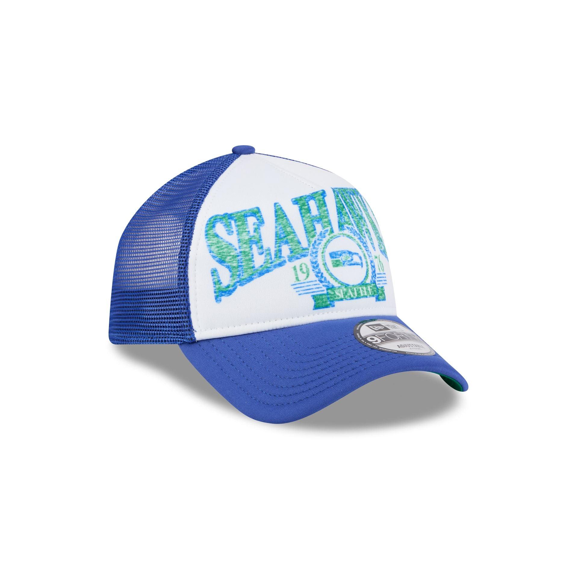 Seattle Seahawks Distressed 9FORTY A-Frame Trucker Hat Male Product Image