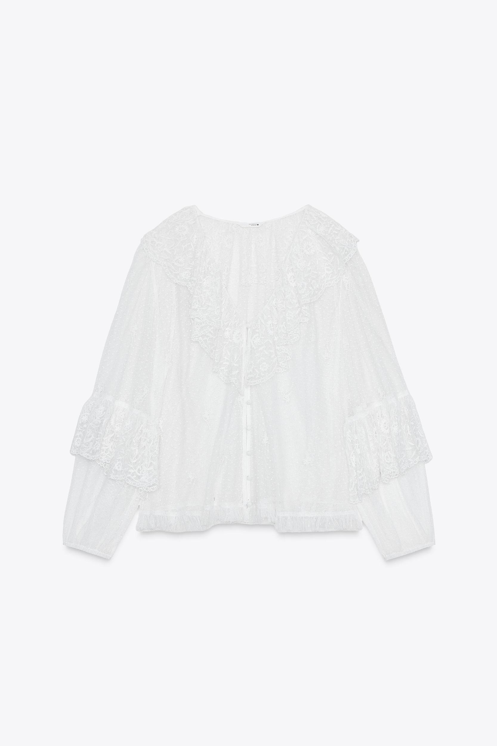 SEMI-SHEER ROMANTIC BLOUSE Product Image