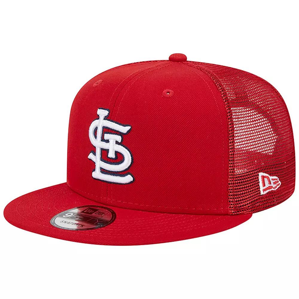 Men's New Era Red St. Louis Cardinals Team Color Trucker 9FIFTY Snapback Hat Product Image