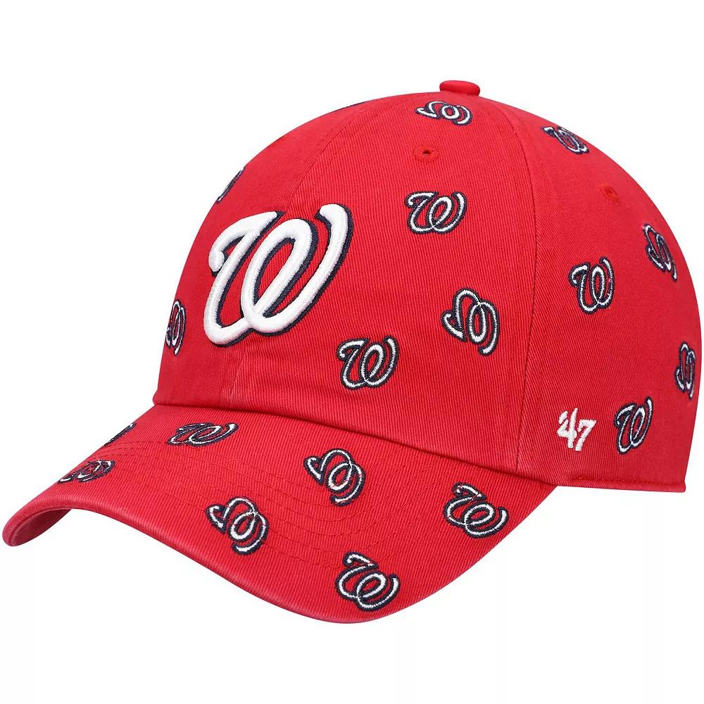 Women's '47 Red Washington Nationals Confetti Clean Up Adjustable Hat Product Image