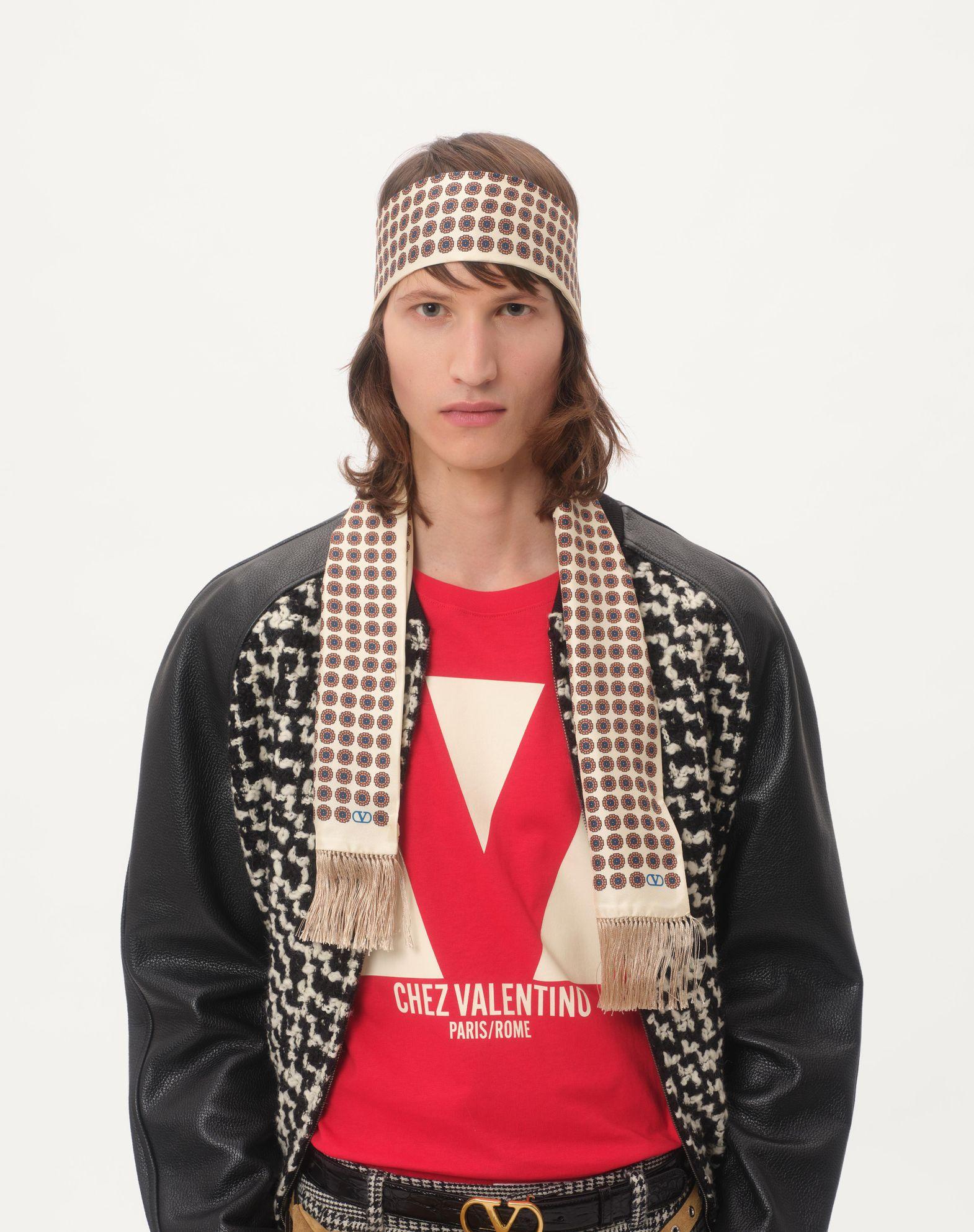 Cotton T-Shirt With Chez Valentino Print Product Image