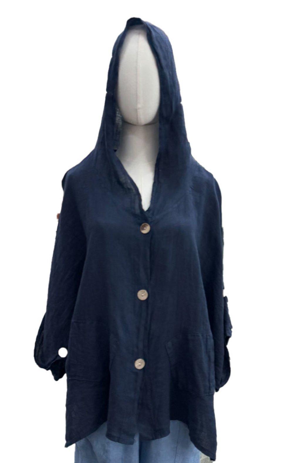 Italian Linen Hooded Shacket Product Image