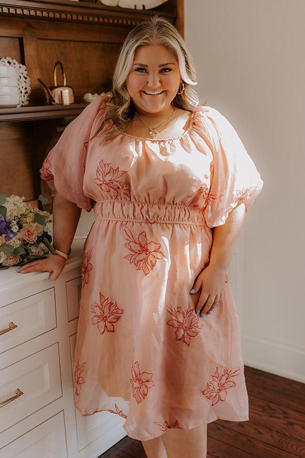 Style A La Mode Embroidered Organza Midi Dress Curves Product Image