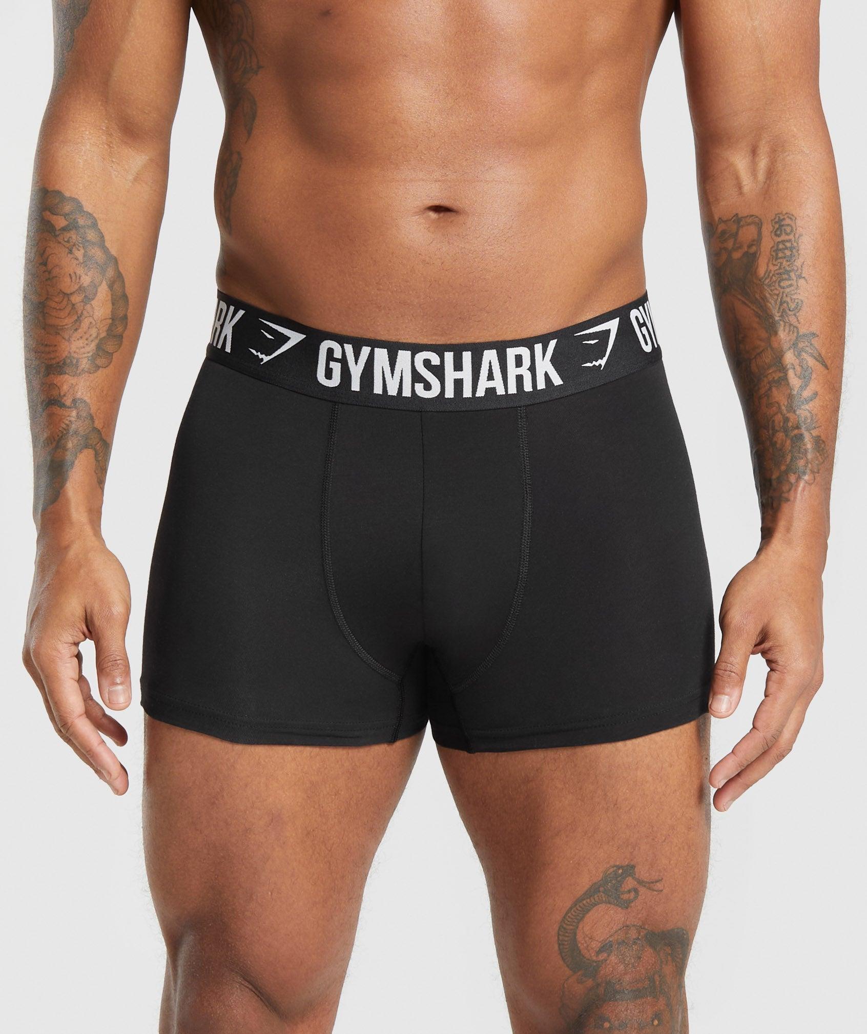 Gymshark Boxer Brief 3PK - Black/Graphite Grey Male Product Image