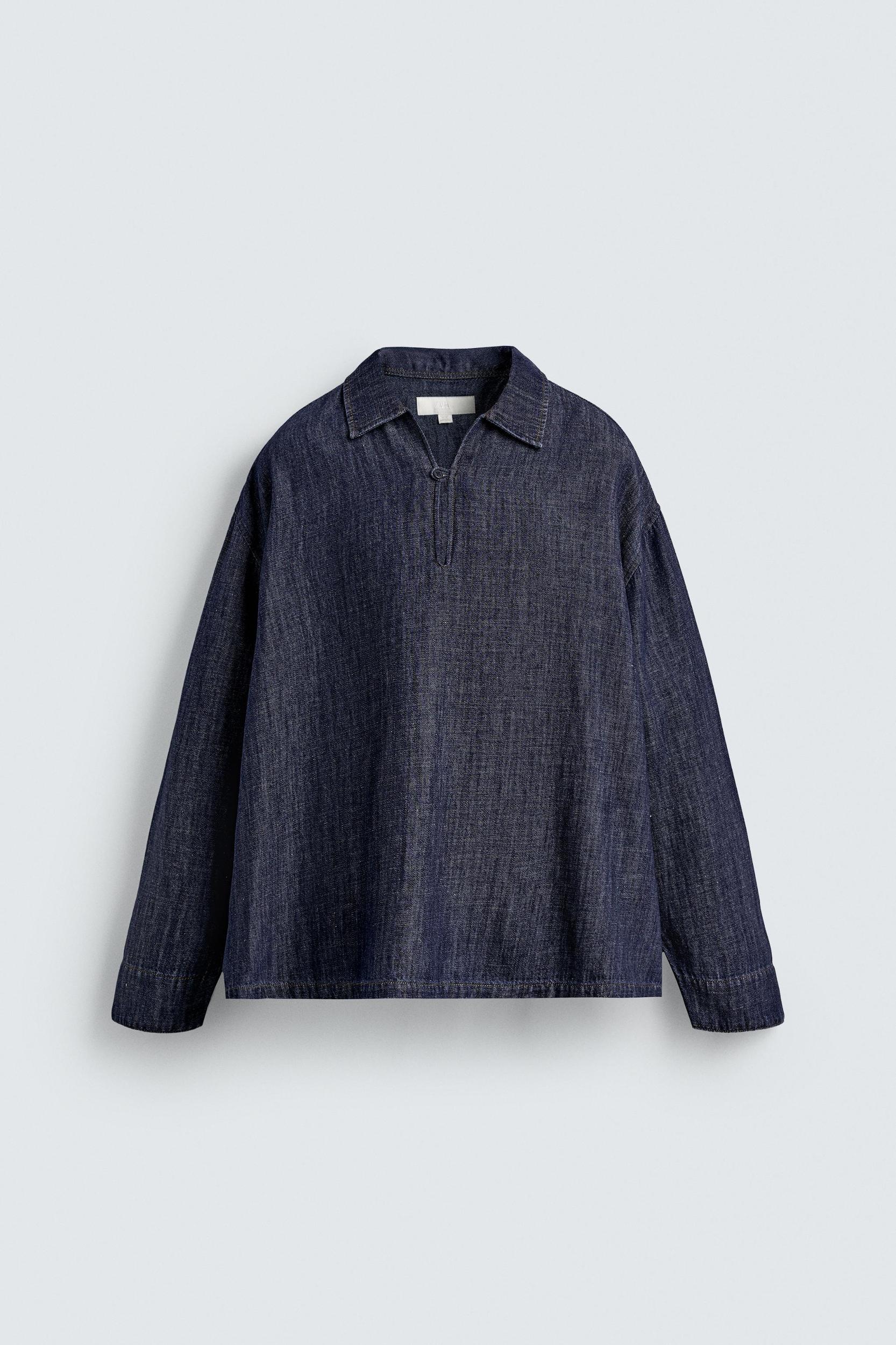 COTTON-LINEN DENIM SHIRT Product Image