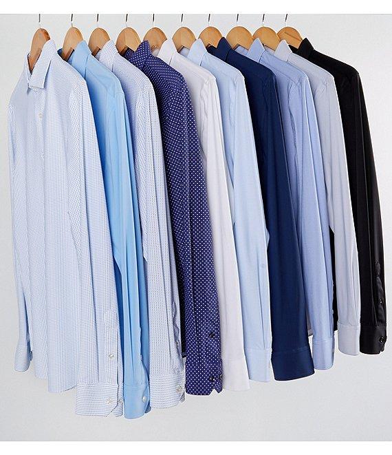 Murano Collezione Canclini Slim-Fit Square Pattern Long-Sleeve Techno Shirt Product Image