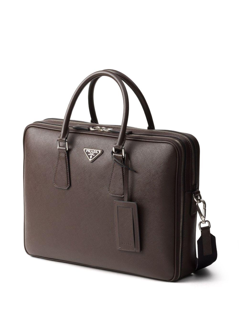 Saffiano leather zip briefcase Product Image