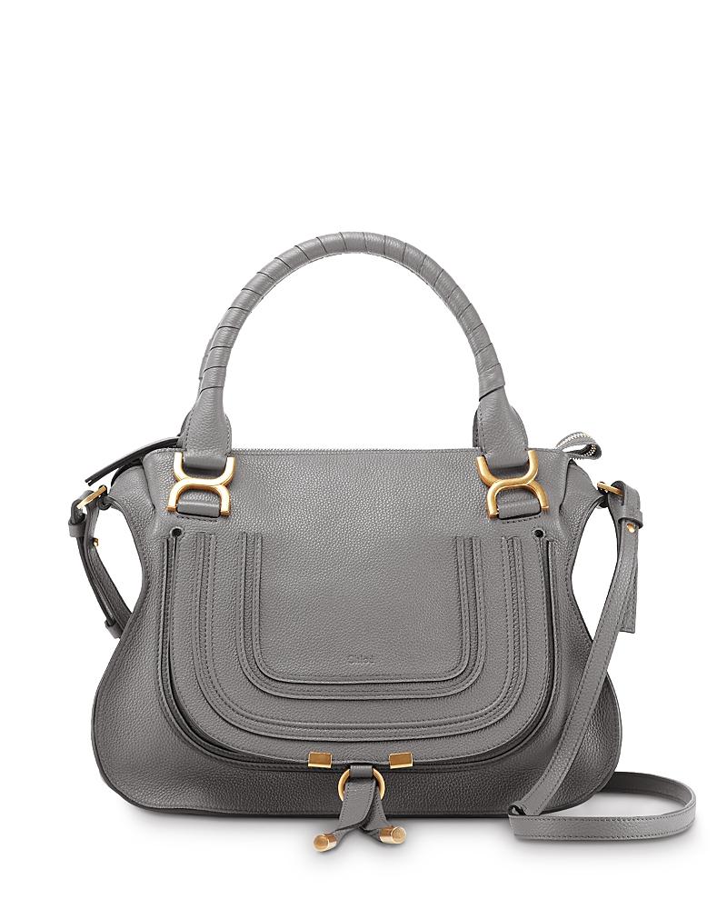 Marcie Medium Double Carry Satchel Bag in Grained Leather Product Image