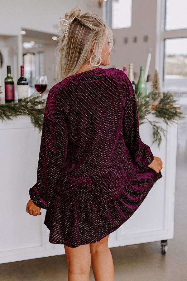 Wine Tasting Velvet Shift Dress In Royal Plum Product Image