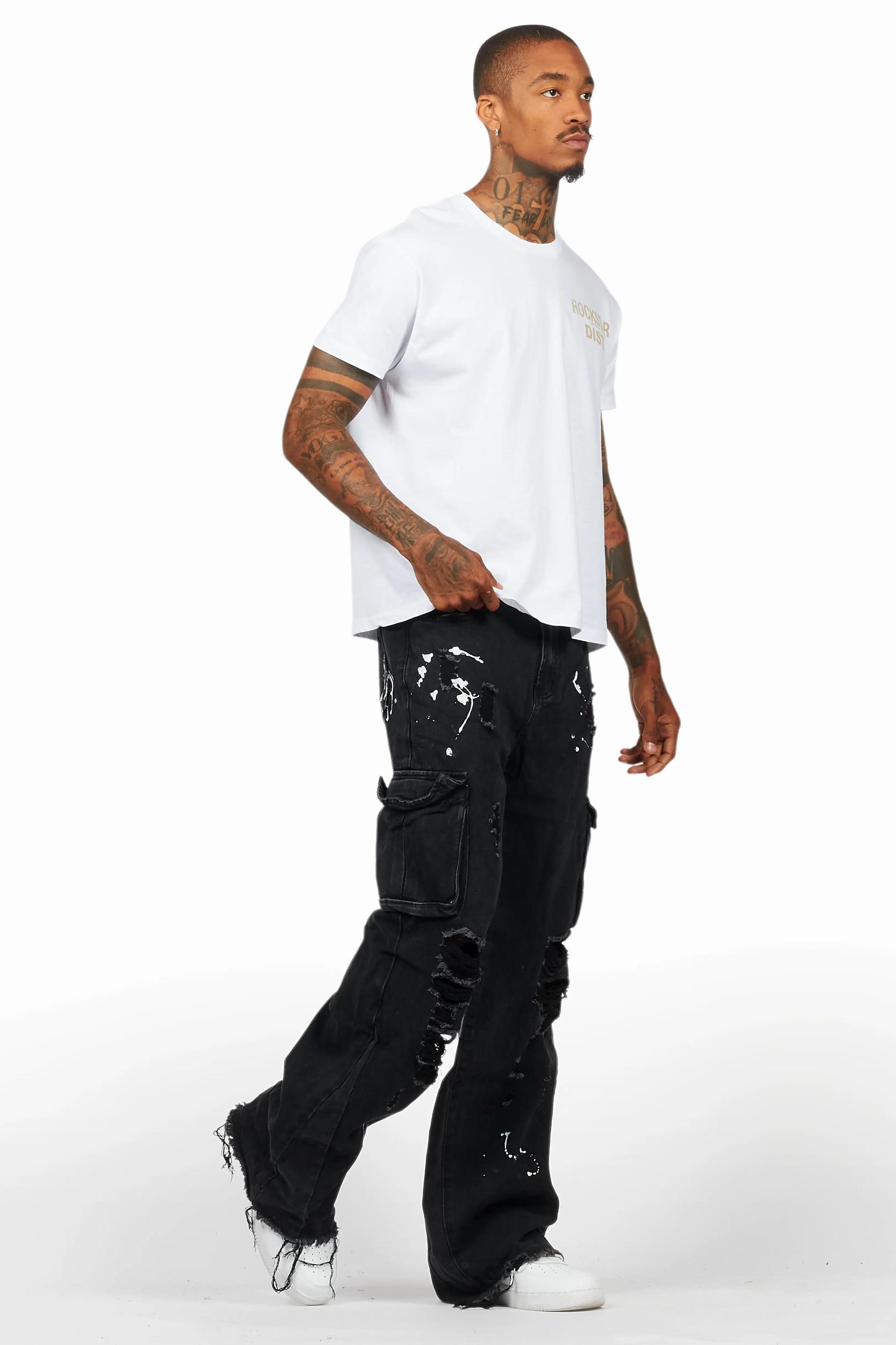 Dubaku Black Baggy Fit Jean Male Product Image