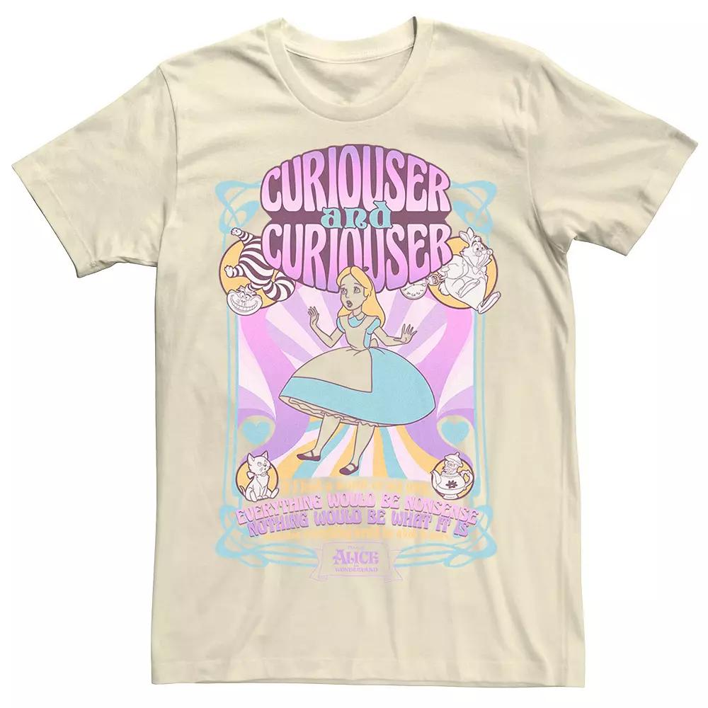 Disney's Alice In Wonderland Psychadelic Nouveou Movie Quote Poster Men's Tee, Size: 3XL, Natural Product Image
