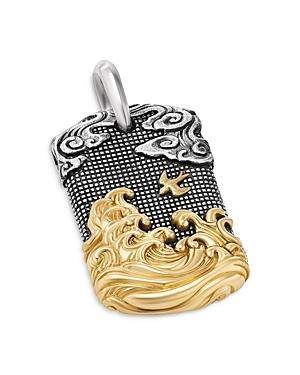 Mens Waves Tag in Sterling Silver with 18K Yellow Gold, 42MM Product Image
