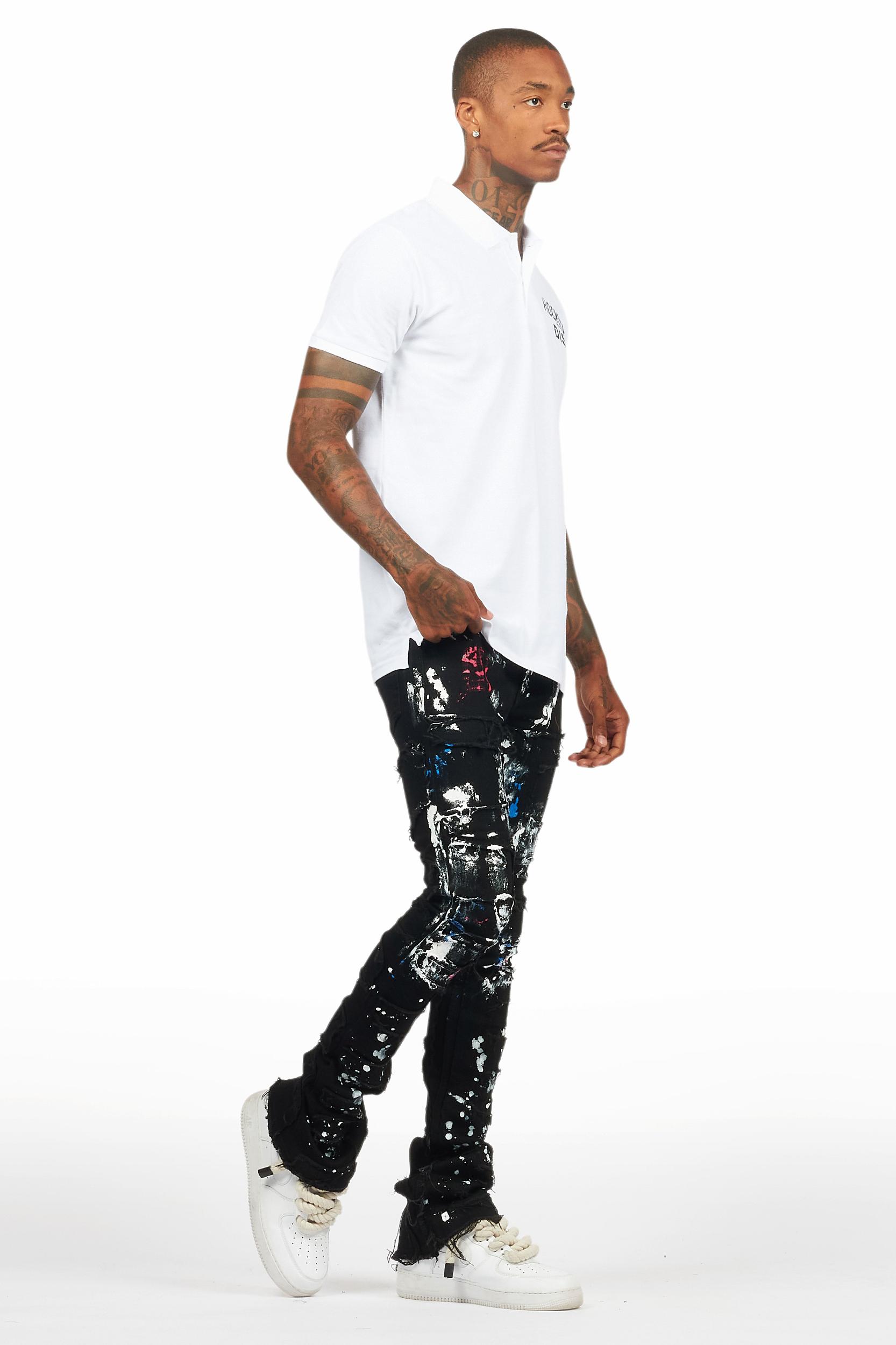 Dallin Black Painter Stacked Flare Jean Male Product Image