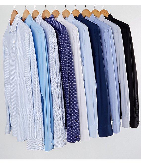 Murano Collezione Canclini Slim-Fit Dash Stripe Long-Sleeve Techno Woven Shirt Product Image