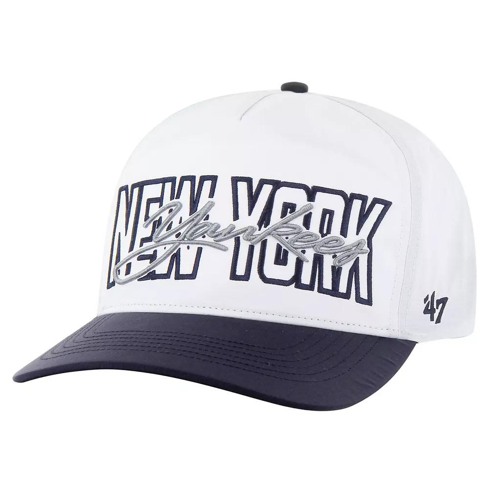 Men's '47 White New York Yankees Lineman Hitch Adjustable Hat Product Image
