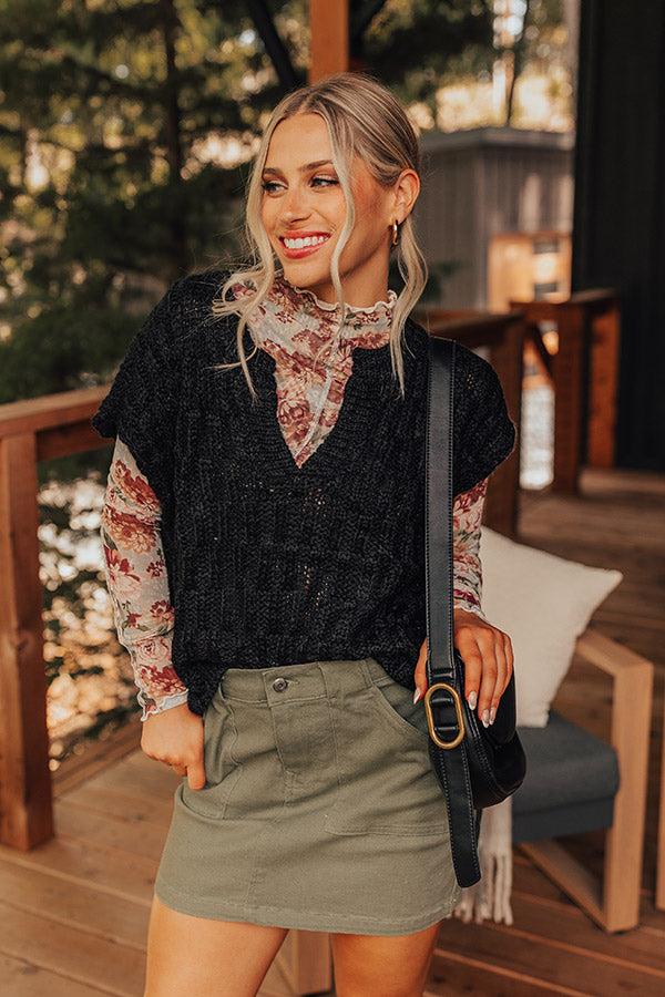 Block Party Chic Knit Top in Black Product Image