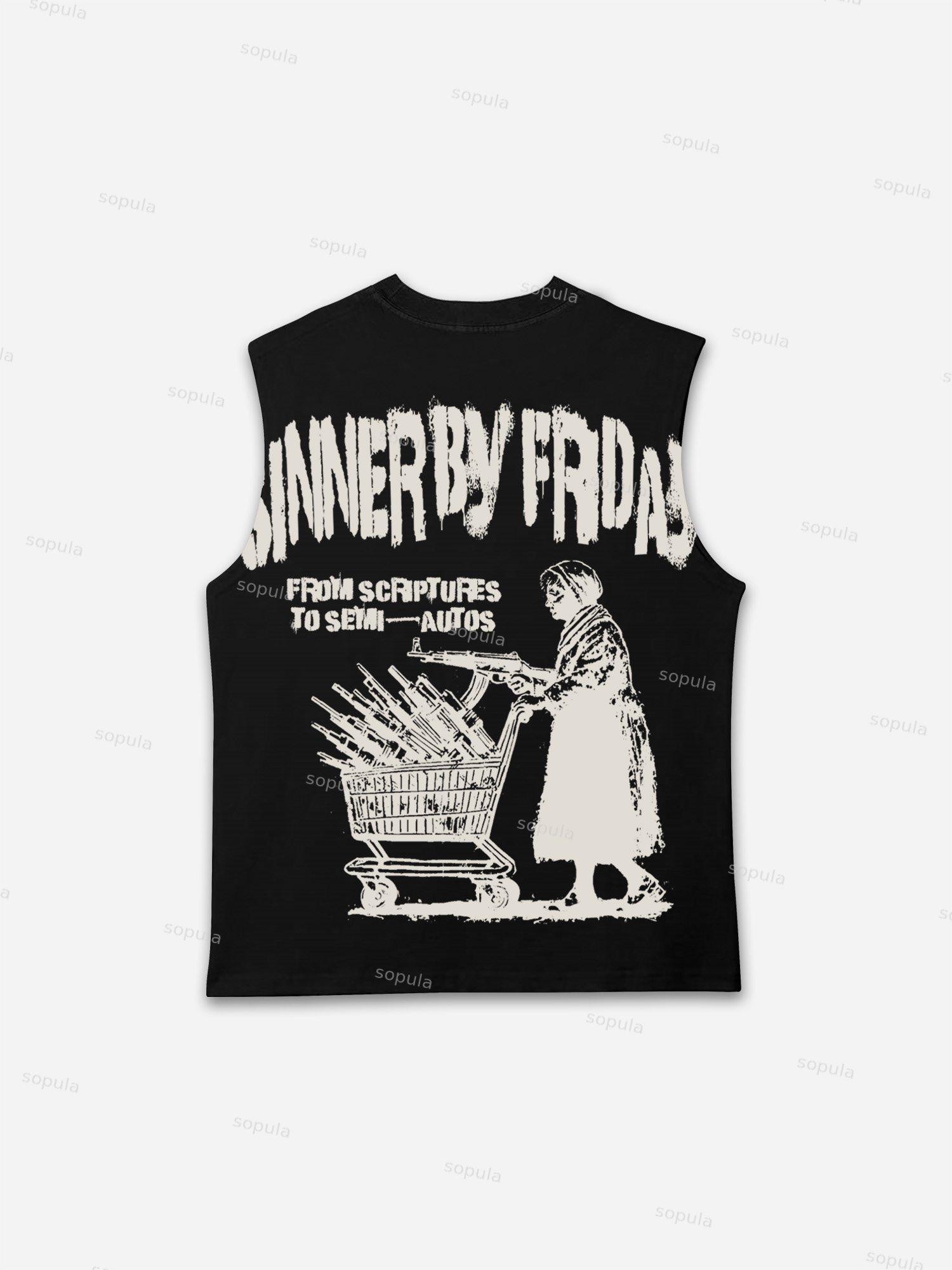 Sunday Is A Saint, Friday Is A Sinner Street Vintage Graphic Tank Top Product Image