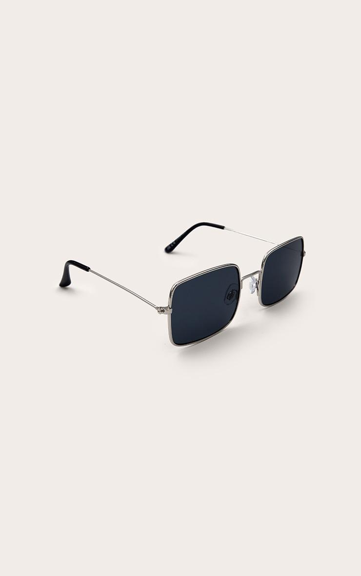Silver Metal Frame Square Sunglasses Product Image