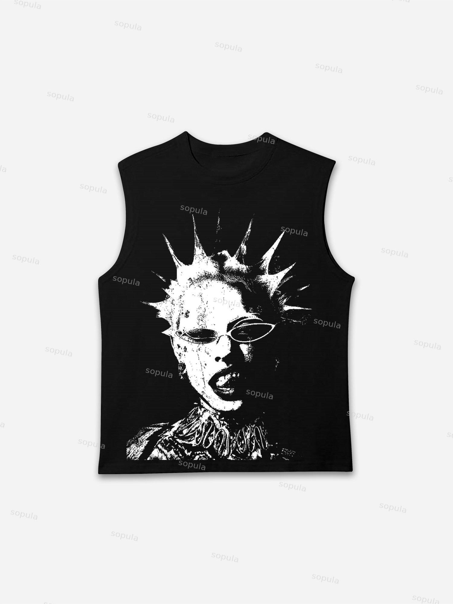 Abstract Portrait Print Tank Top Product Image