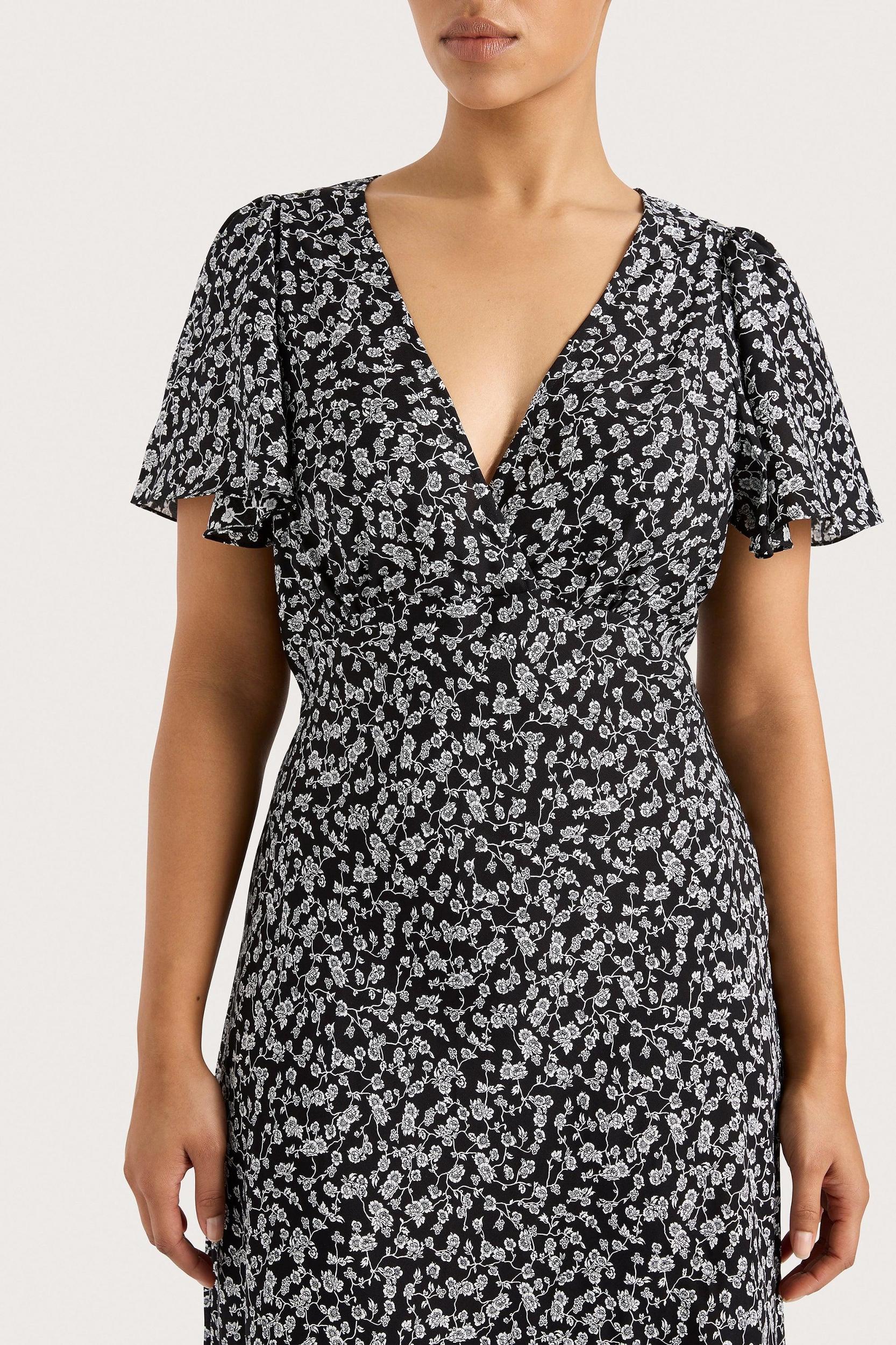 Boda Midi Dress Amaryllis Floral Black - Final Sale Product Image