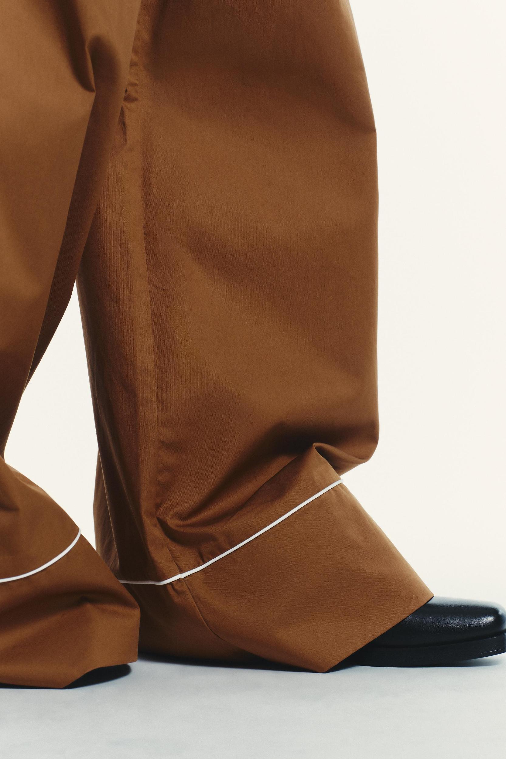 PIPED POPLIN PANTS Product Image