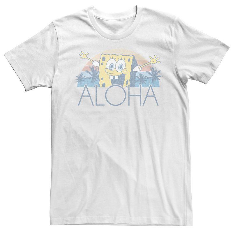Men's Spongebob Squarepants Aloha Faded Portrait Tee,  Product Image