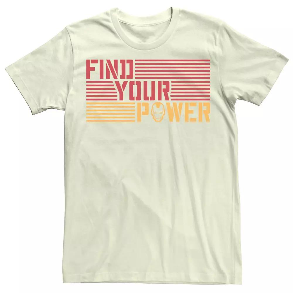 Men's Marvel Iron Man Find Your Power Striped Text Tee,  Product Image