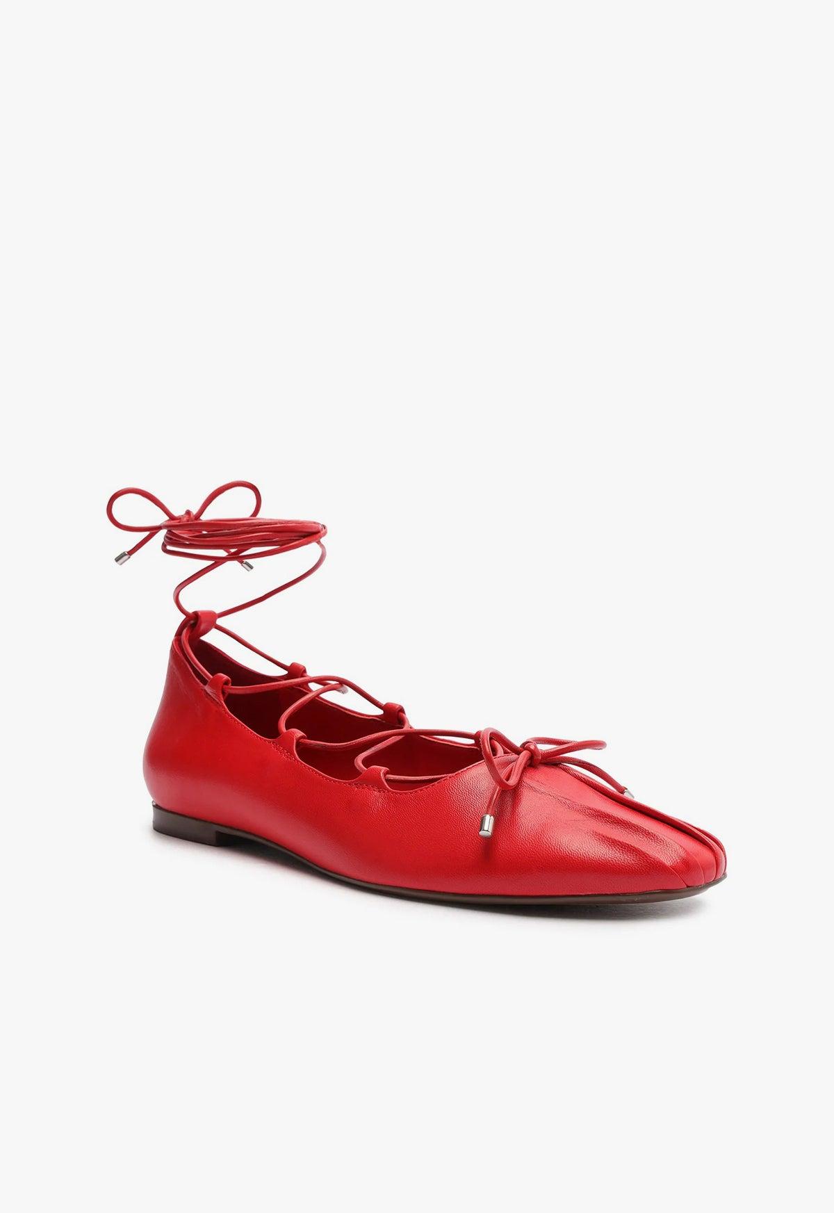 Arissa Lace Up Leather Flat Product Image