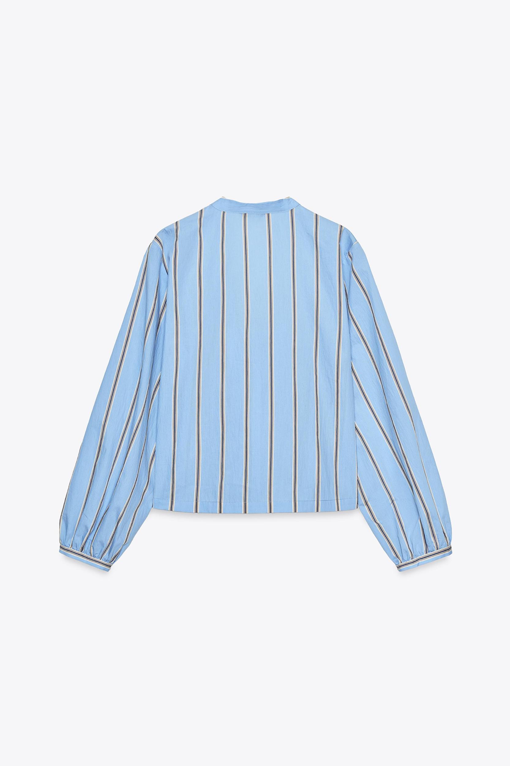 STRIPED POPLIN SHIRT WITH TIES Product Image