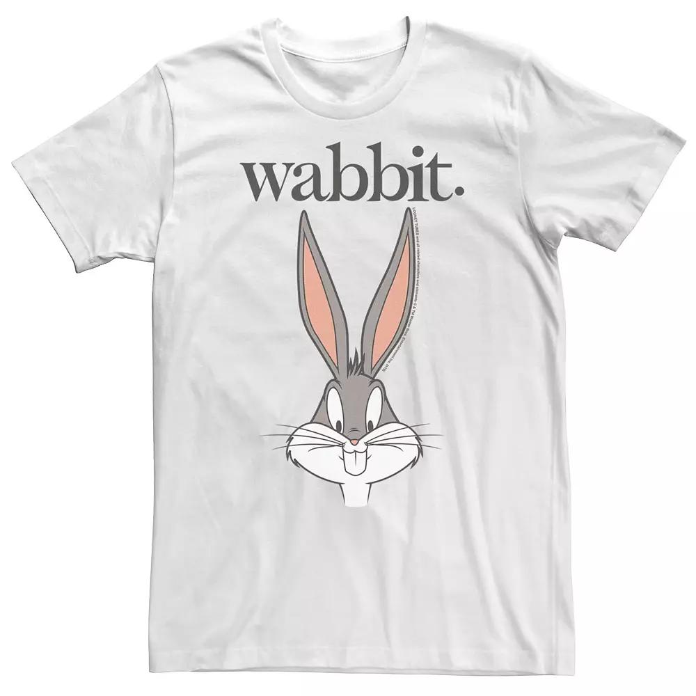 Big & Tall Looney Tunes Bug Bunny Wabbit Big Face Tee, Men's, Size: 4XLT, White Product Image