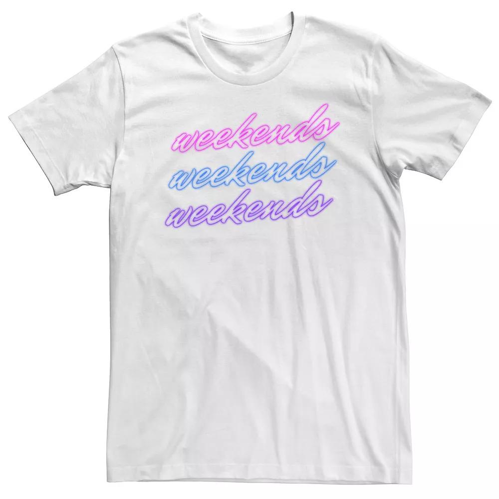 Big & Tall Weekends Neon Word Stack Tee, Men's,  Product Image