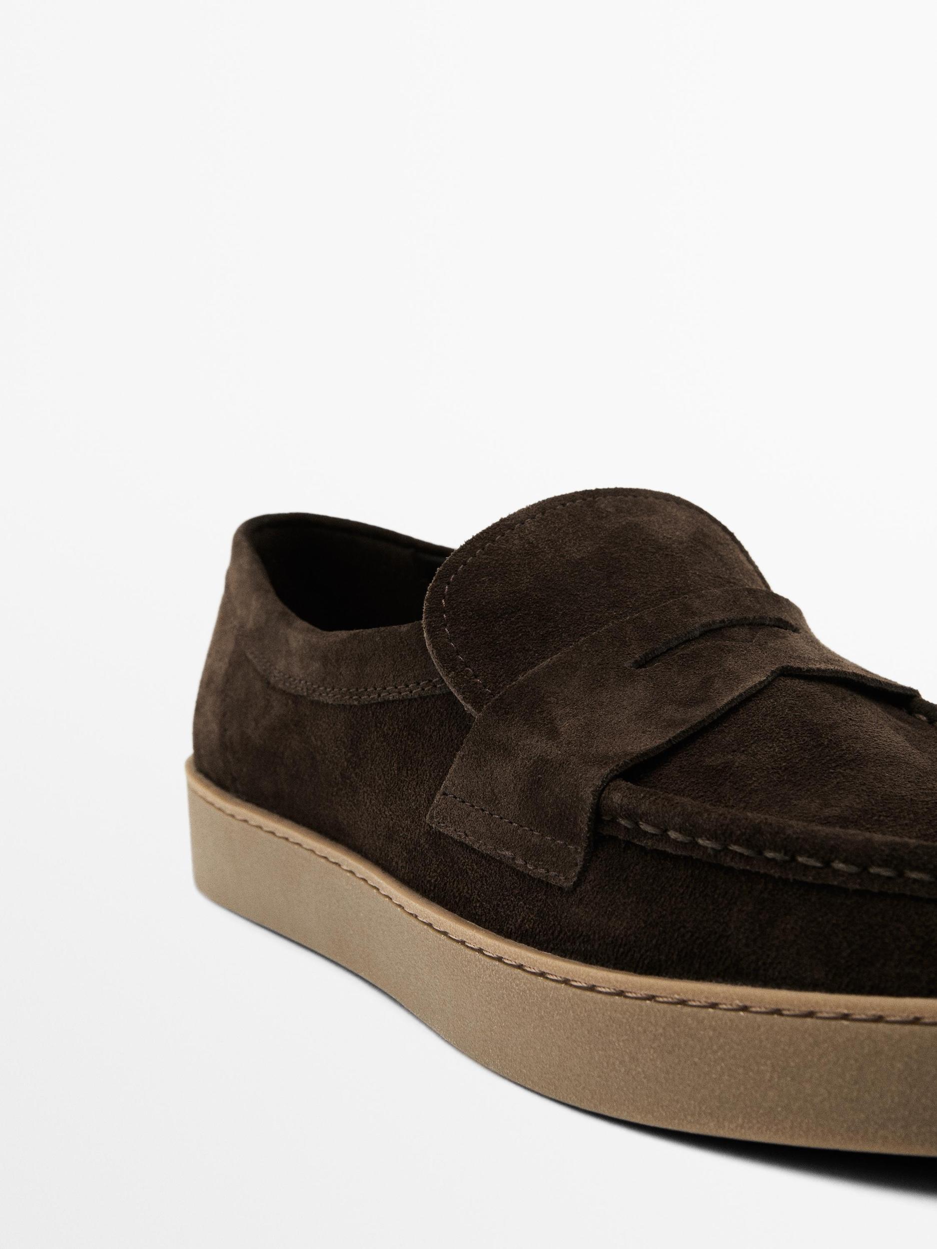 Split suede penny loafers Product Image