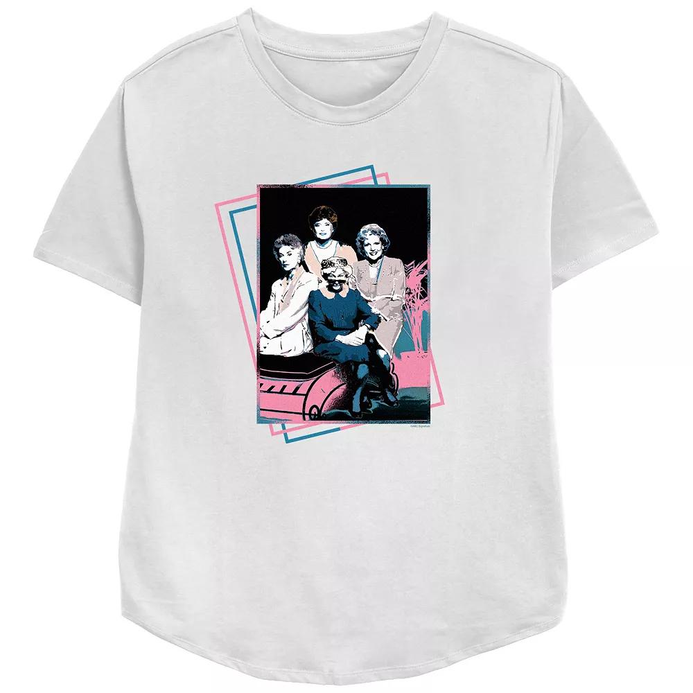 Women's The Golden Girls Pop Art Portrait Relaxed Fit Graphic Tee, Size: Small, White Product Image