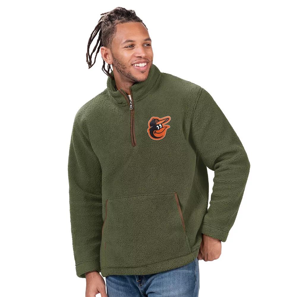 Men's G-III Sports by Carl Banks Hunter Green Baltimore Orioles Everest Fleece Quarter-Zip Jacket,  Product Image