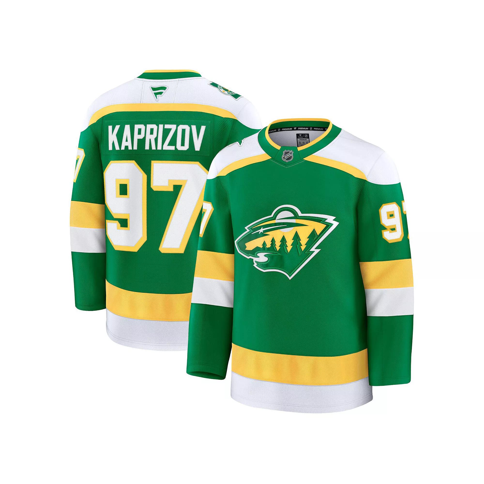 Men's Fanatics Kirill Kaprizov Green Minnesota Wild Alternate Premium Jersey, Size: 52 Product Image