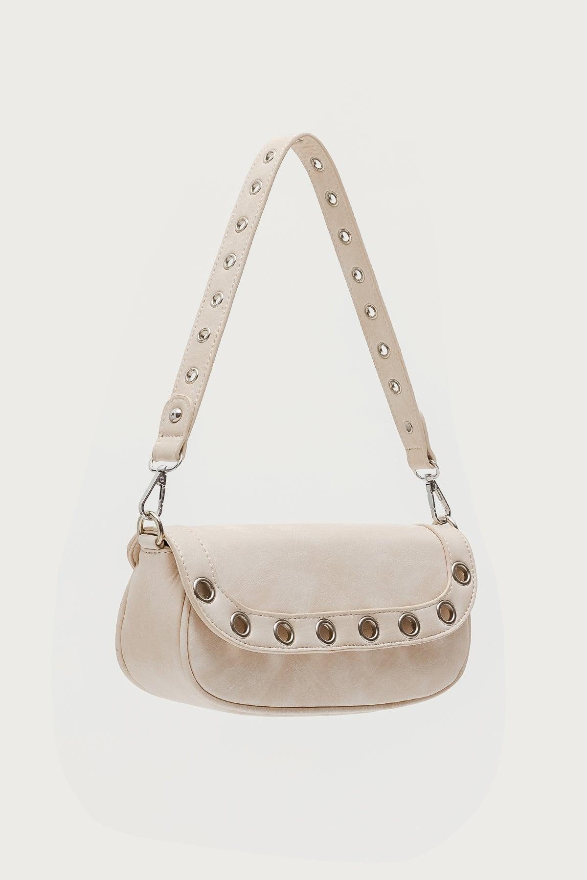 Grommet Faux Leather Bag Product Image