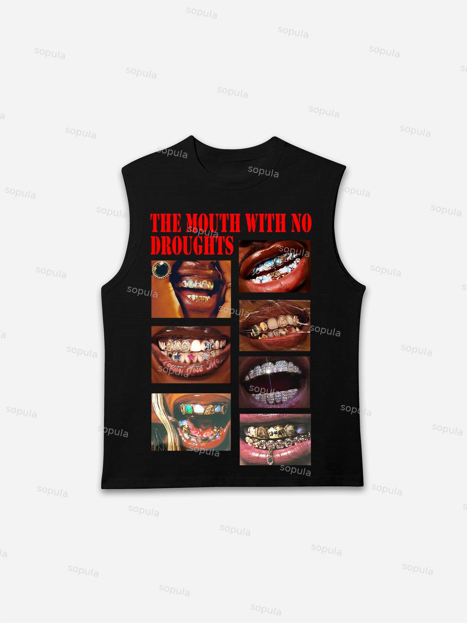 The Mouth with No Droughts Graphic Cotton Men's Sleeveless Shirt Tank Top Product Image