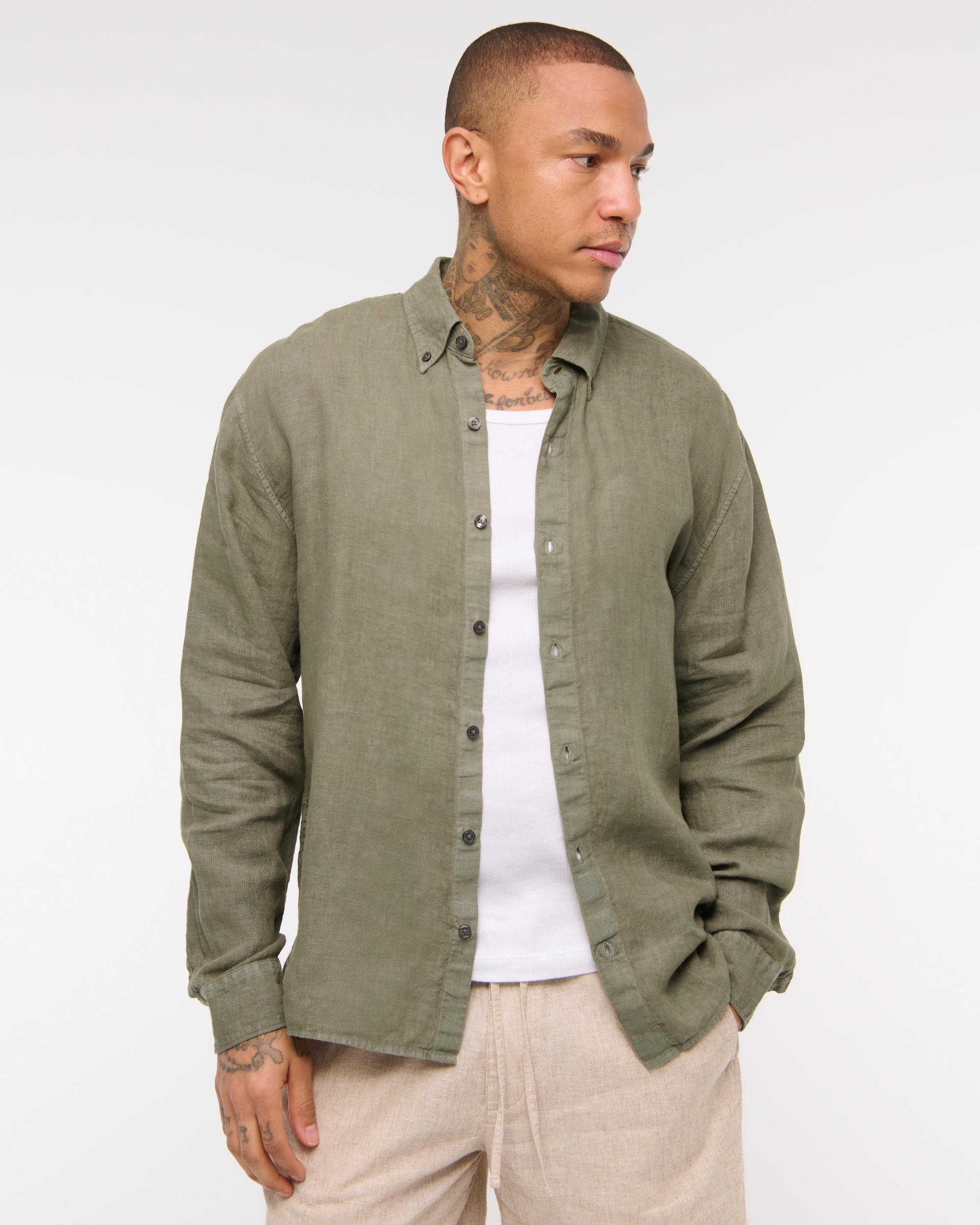 Linen Button-Up Shirt Product Image