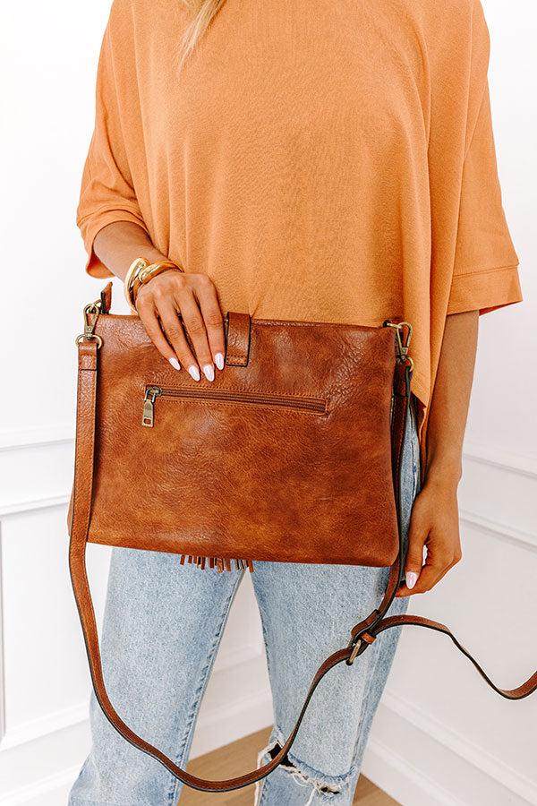 Cityscape Chic Faux Leather Crossbody In Brown Product Image